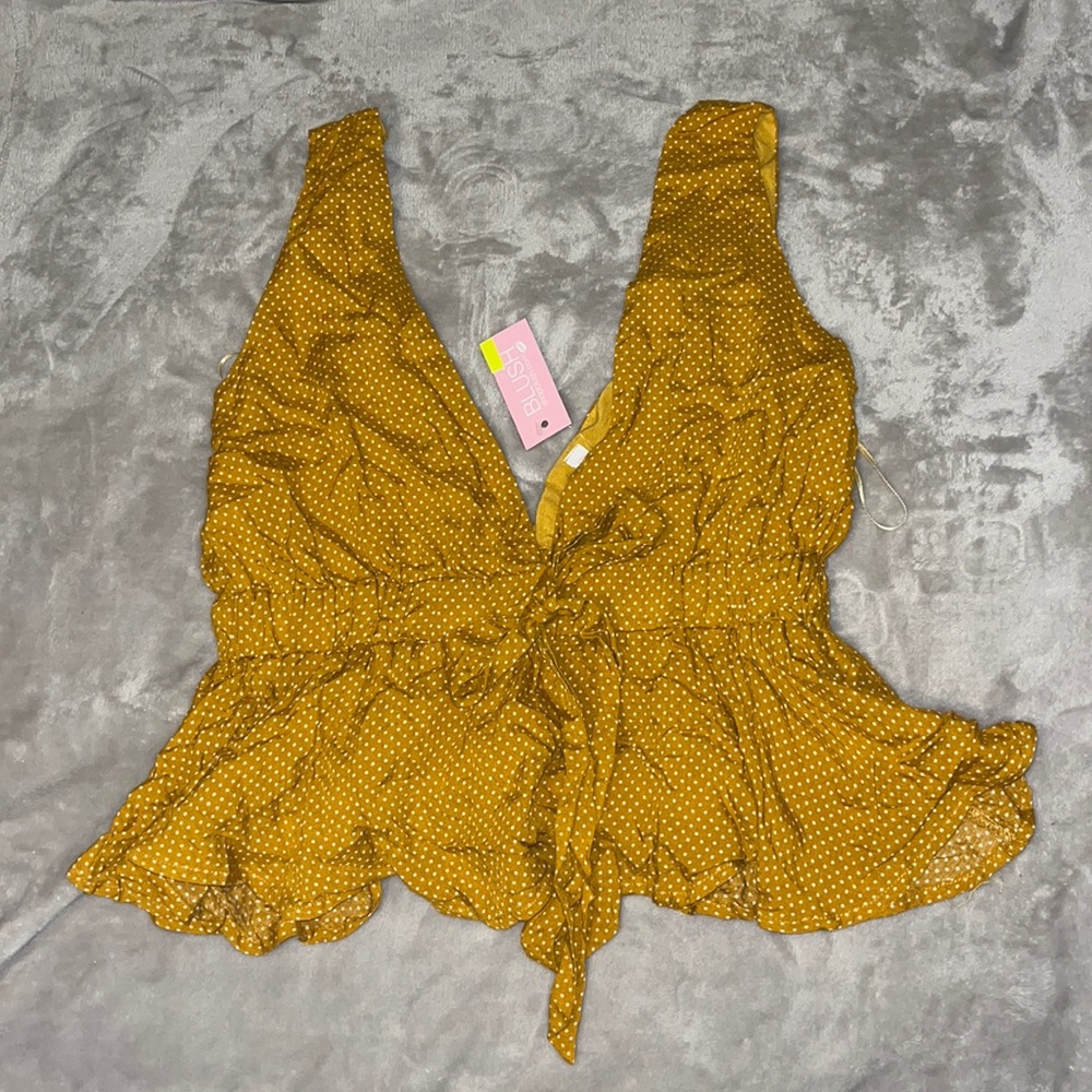 Blush polka dot top size large